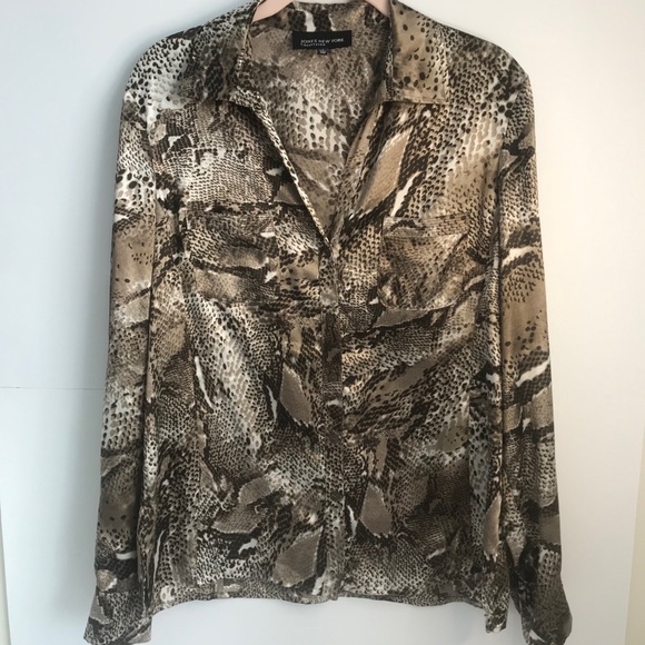 Jones New York Animal Print Blouse - Picture 1 of 6